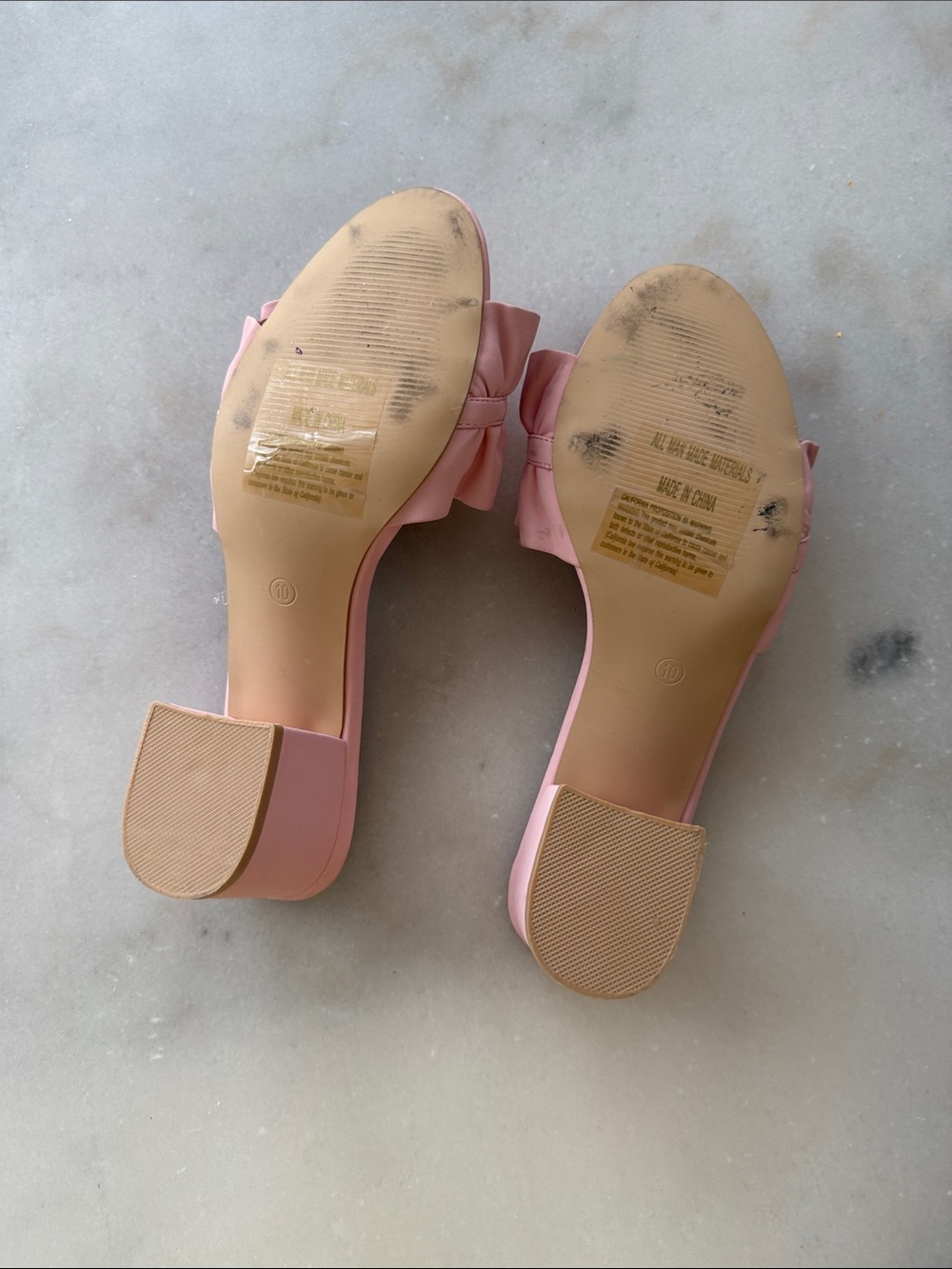 Pink Ruffle Slide Heels - Picture 3 of 7